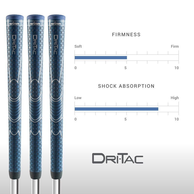 Winn DRI-TAC MIDSIZE Golf Grip  Non-Slip & Cushioned Comfort  Moisture-Wicking  Shock Absorption  AVS Technology  Lighter Grip Pressure  All-Weather Playability  Premium Polymer Material - Image 4